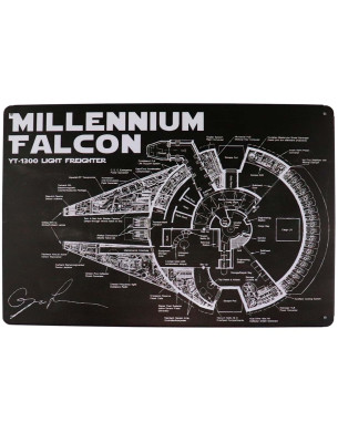 Placa Decorativa Millennium Falcon Star Wars