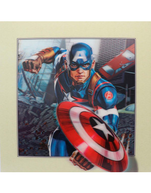 Quadro 3D Decorativo Capitão América Marvel Vingadores